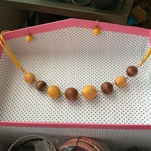 Paparazzi wooden bead necklace and earrings never worn